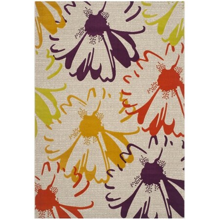 Safavieh Porcello Power Loomed Medium Rectangle Rug- Light Grey - Purple- 5 Ft. 2 In. X 7 Ft. 6 In. PRL7724B-5